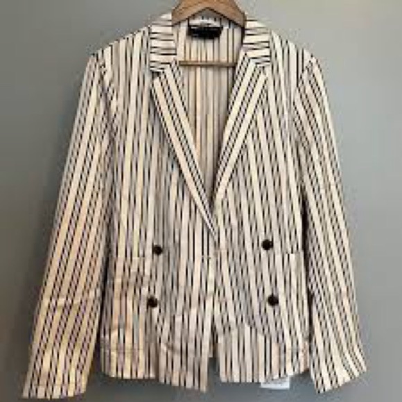 ASOS double breasted women’s blazer stripes lightweight - Picture 2 of 5
